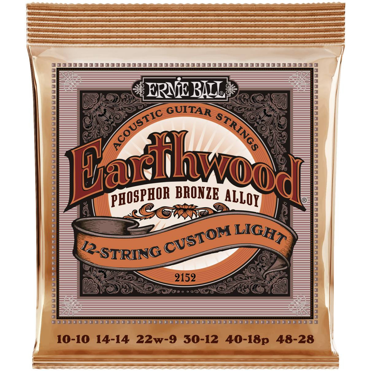 ERNIE BALL  2152 Струны для акустической 12-струнной гитары 10-48
