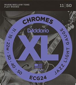 D`ADDARIO ECG24 CHROMES FLAT WOUND Струны для электрогитары 11-50
