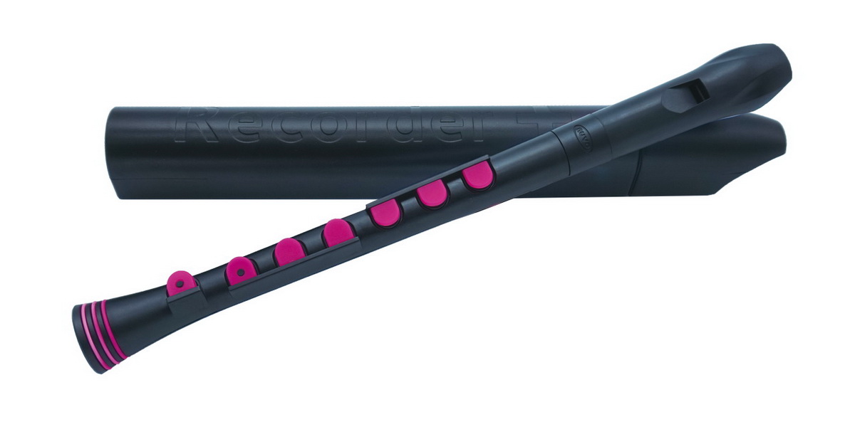 NUVO RECORDER+ BLACK/PINK WITH HARD CASE Блок-флейта сопрано G