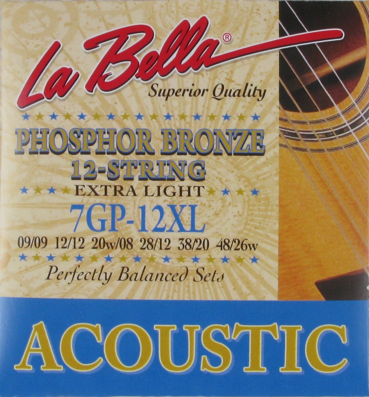 LA BELLA 7GP12XL Струны для 12-струнной гитары 9-48