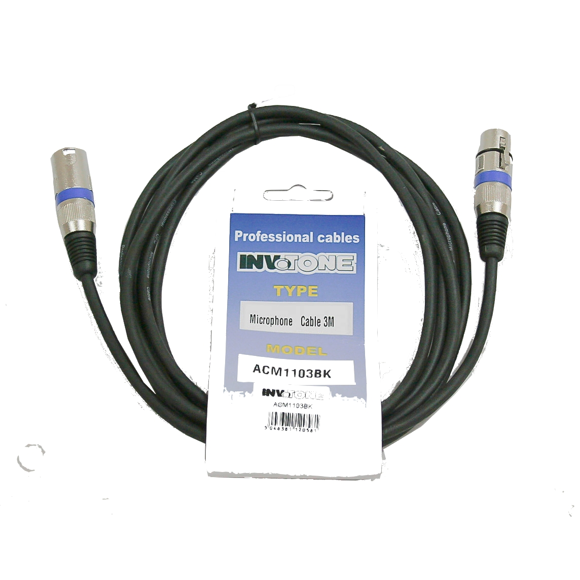 INVOTONE ACM1103/BK Кабель XLRF - XLRM,  3м