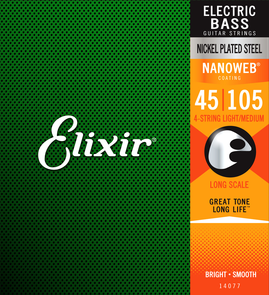 ELIXIR 14077 NANOWEB Струны для 4-струнной бас-гитары 45-105