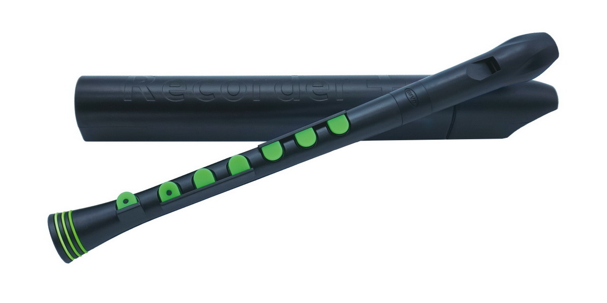 NUVO RECORDER+ BLACK/GREEN WITH HARD CASE Блок-флейта сопрано G