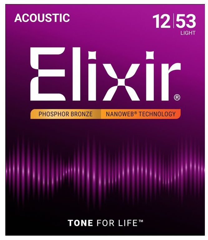 ELIXIR 16052 NANOWEB Струны для акустической гитары 12-53