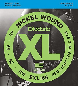 D`ADDARIO EXL165 XL NICKEL Струны для 4-струнной бас-гитары 45-105