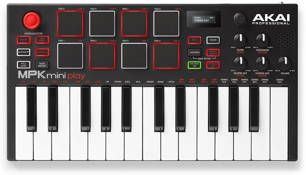 AKAI PRO MPK MINI PLAY MIDI-клавиатура