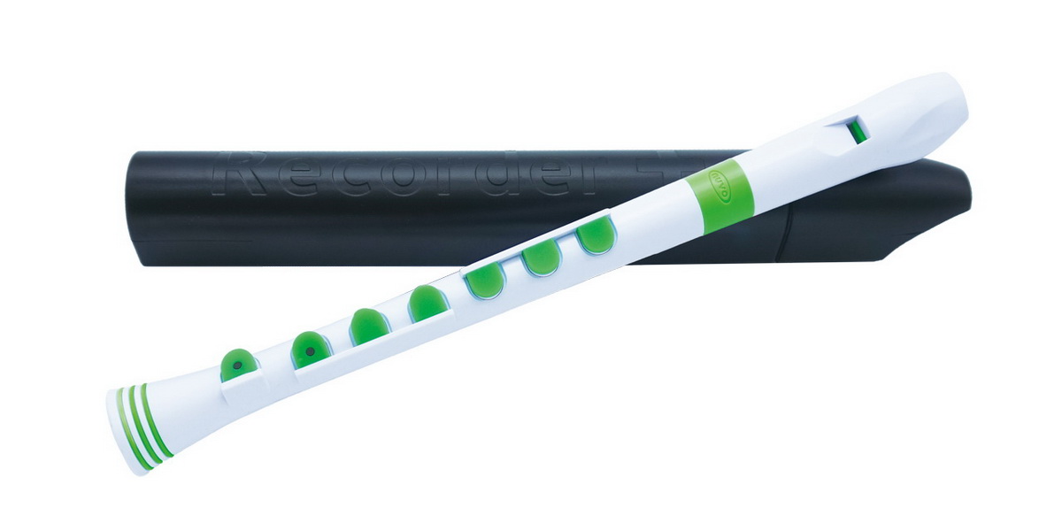 NUVO RECORDER+ WHITE/GREEN WITH HARD CASE Блок-флейта сопрано G