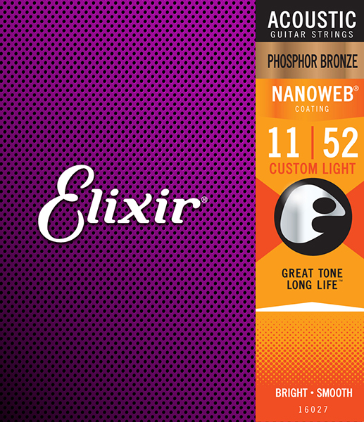 ELIXIR 16027 NANOWEB Струны для акустической гитары 11-52