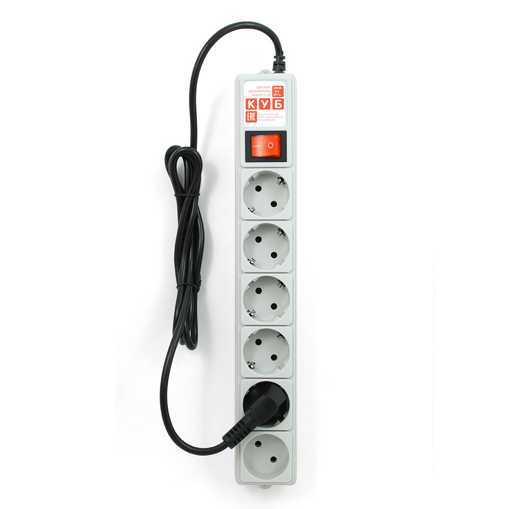 POWER CUBE SPG(5+1)-B-6 Фильтр-удлинитель 1.9м 